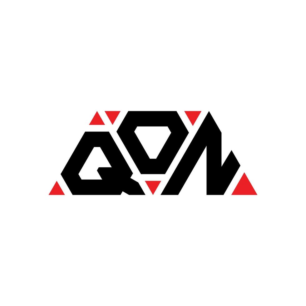 QON triangle letter logo design with triangle shape. QON triangle logo design monogram. QON triangle vector logo template with red color. QON triangular logo Simple, Elegant, and Luxurious Logo. QON