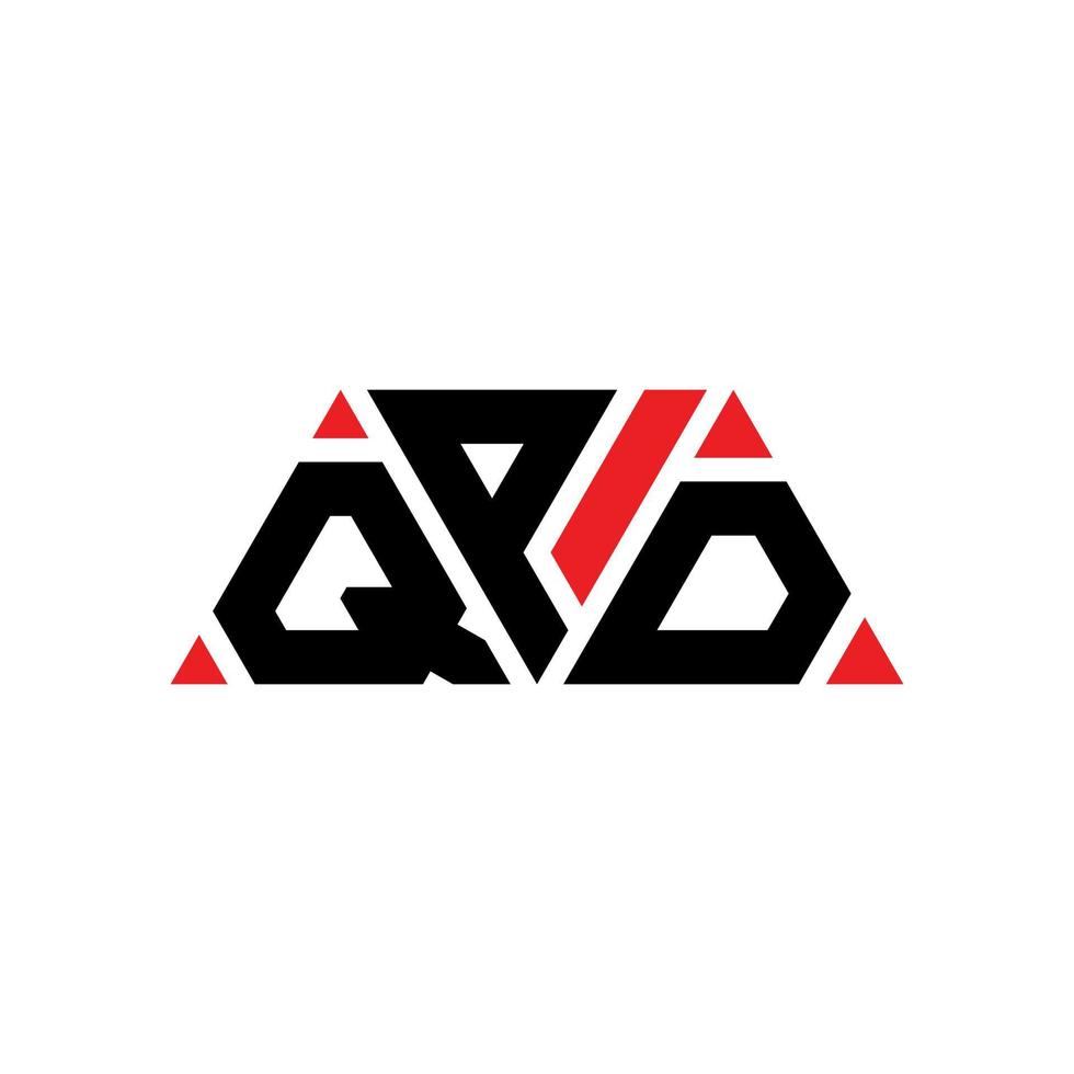 QPD triangle letter logo design with triangle shape. QPD triangle logo design monogram. QPD triangle vector logo template with red color. QPD triangular logo Simple, Elegant, and Luxurious Logo. QPD