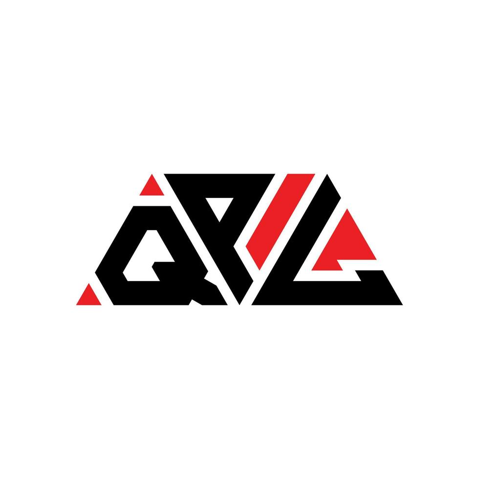 QPL triangle letter logo design with triangle shape. QPL triangle logo design monogram. QPL triangle vector logo template with red color. QPL triangular logo Simple, Elegant, and Luxurious Logo. QPL