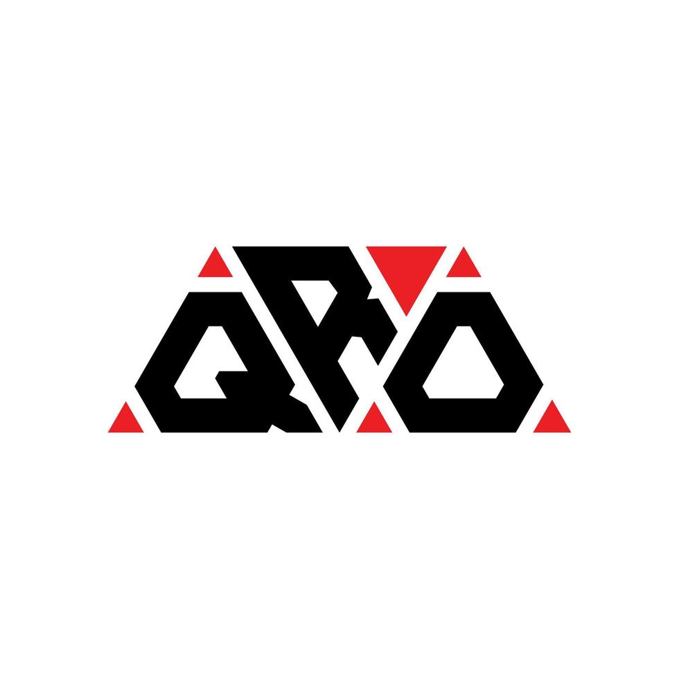 QRO triangle letter logo design with triangle shape. QRO triangle logo design monogram. QRO triangle vector logo template with red color. QRO triangular logo Simple, Elegant, and Luxurious Logo. QRO
