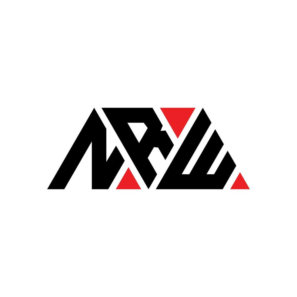 NRW triangle letter logo design with triangle shape. NRW triangle logo design monogram. NRW triangle vector logo template with red color. NRW triangular logo Simple, Elegant, and Luxurious Logo. NRW