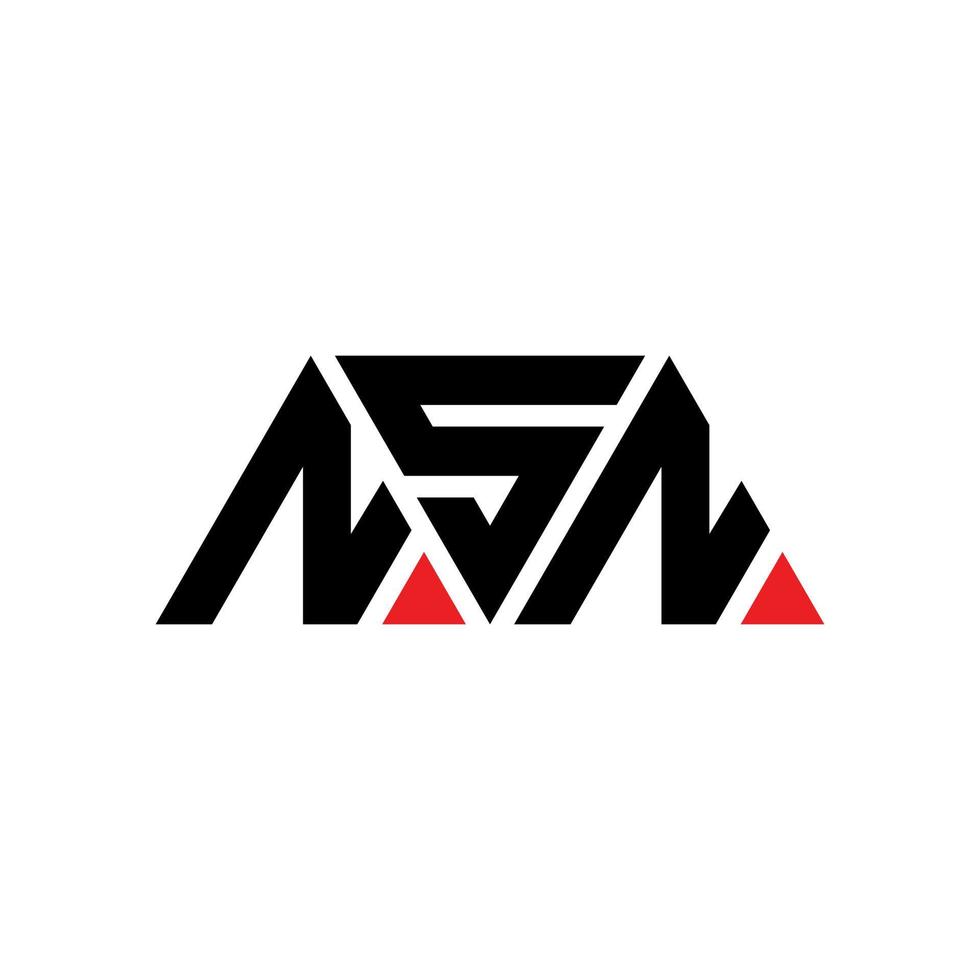 Diseño de logotipo de letra triangular nsn con forma de triángulo. monograma de diseño de logotipo de triángulo nsn. plantilla de logotipo de vector de triángulo nsn con color rojo. logotipo triangular nsn logotipo simple, elegante y lujoso. nsn