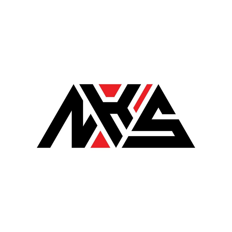 NKS triangle letter logo design with triangle shape. NKS triangle logo design monogram. NKS triangle vector logo template with red color. NKS triangular logo Simple, Elegant, and Luxurious Logo. NKS