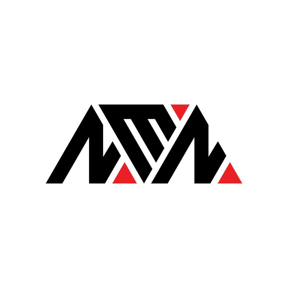 Diseño de logotipo de letra triangular nmn con forma de triángulo. monograma de diseño de logotipo de triángulo nmn. plantilla de logotipo de vector de triángulo nmn con color rojo. logotipo triangular nmn logotipo simple, elegante y lujoso. nmn