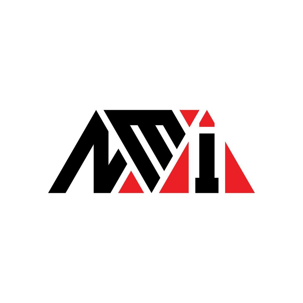 diseño de logotipo de letra triangular nmi con forma de triángulo. monograma de diseño de logotipo de triángulo nmi. plantilla de logotipo de vector de triángulo nmi con color rojo. logotipo triangular nmi logotipo simple, elegante y lujoso. nmi