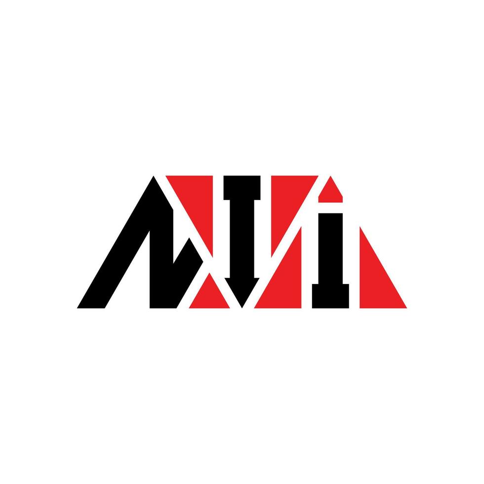NII triangle letter logo design with triangle shape. NII triangle logo design monogram. NII triangle vector logo template with red color. NII triangular logo Simple, Elegant, and Luxurious Logo. NII