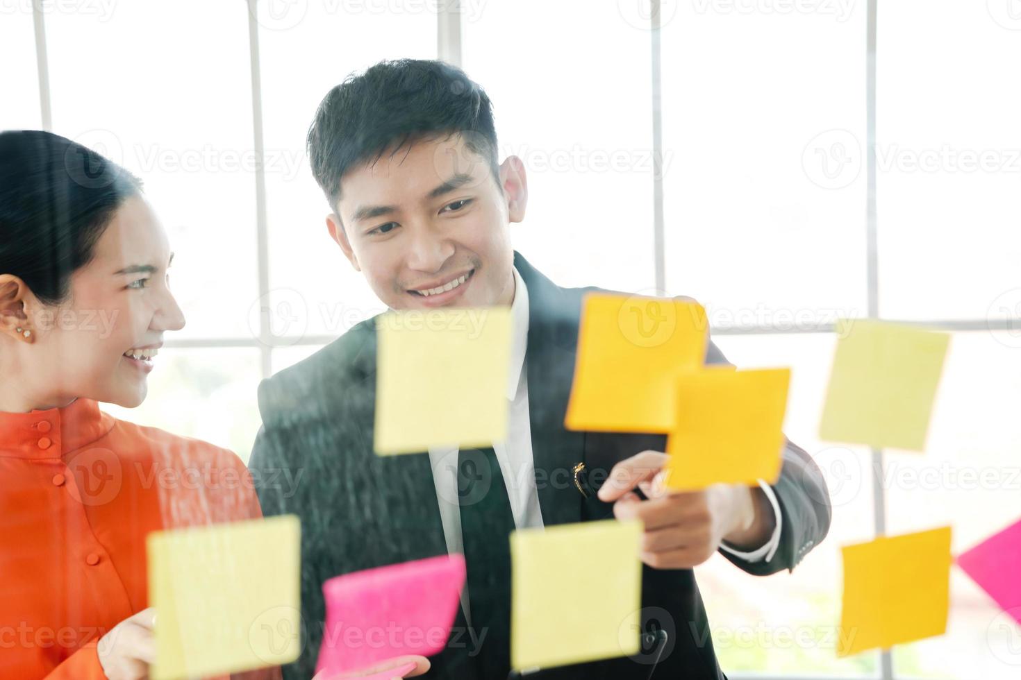 Business people all about innovation and new business ideas photo