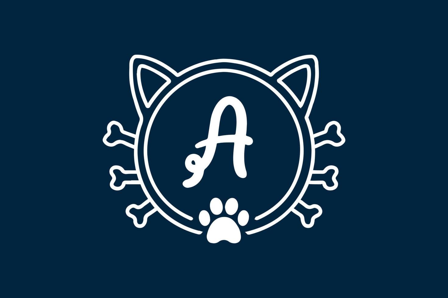 monograma de gato letra a diseños de logotipo. vector
