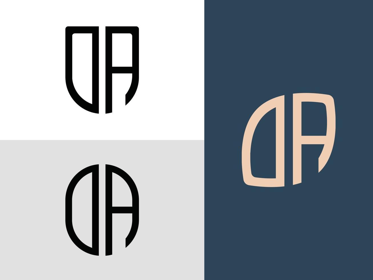 Creative Initial Letters DA Logo Designs Bundle. vector