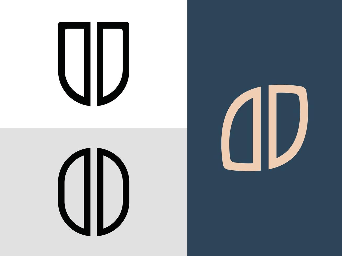 paquete de diseños de logotipo de letras iniciales creativas dd. vector