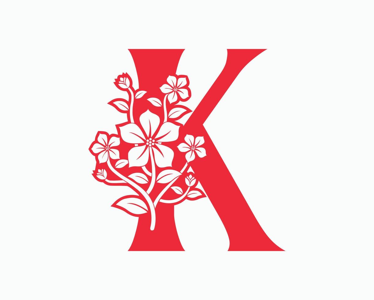 Mona Flower Initial Letters K Logo Design. vector