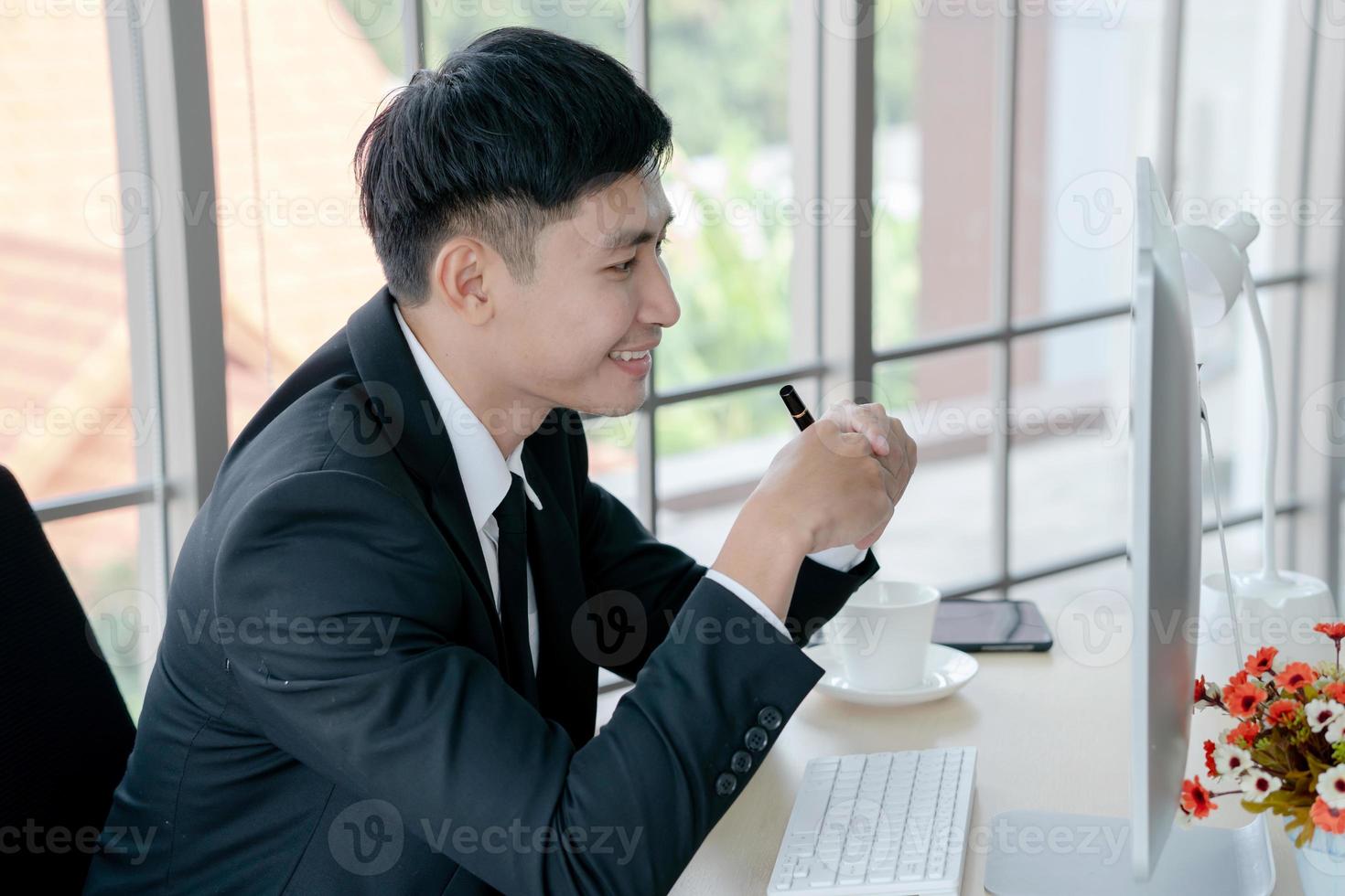 Young man working on a project photo