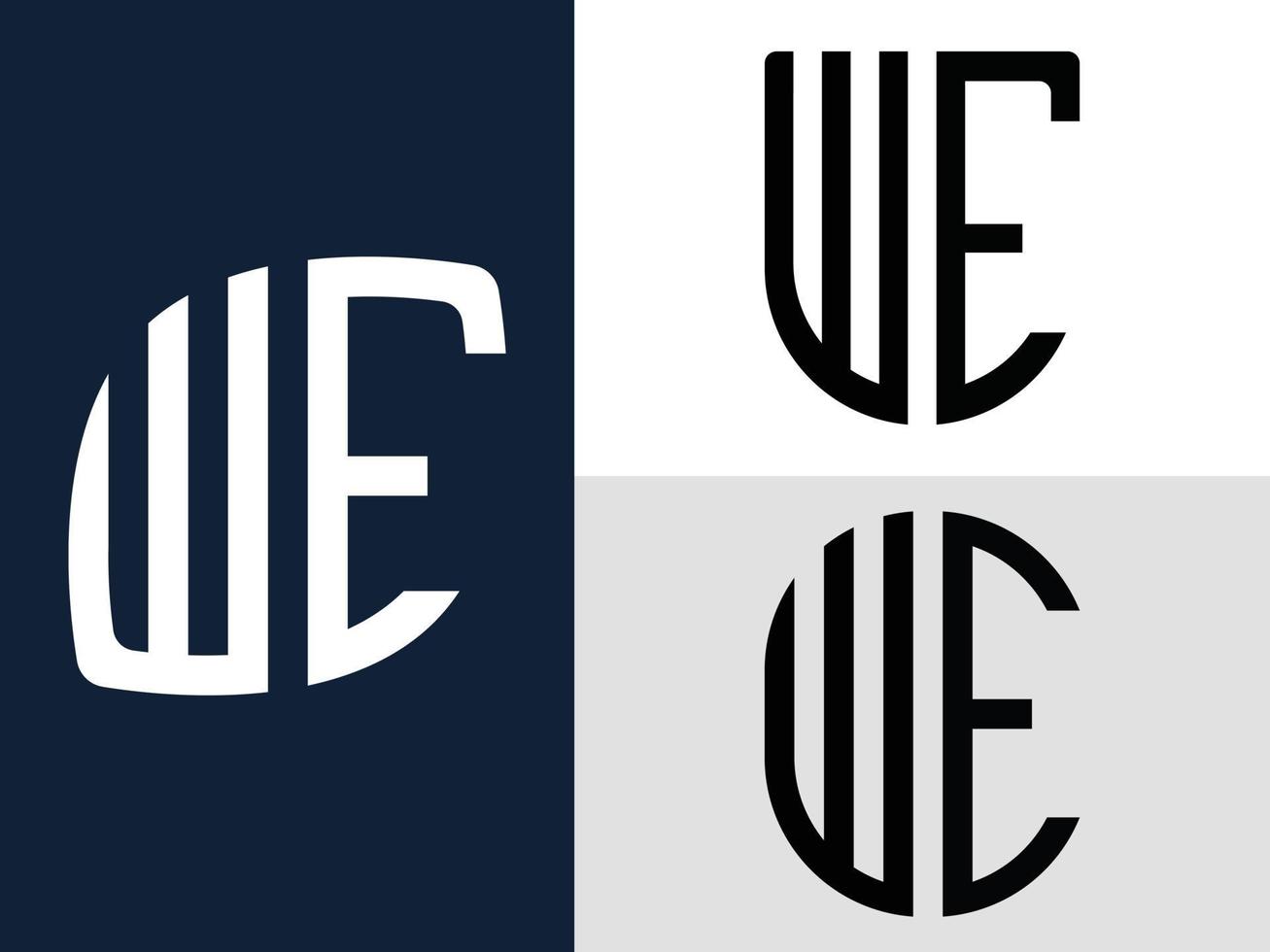 Creative Initial Letters WE Logo Designs Bundle. vector