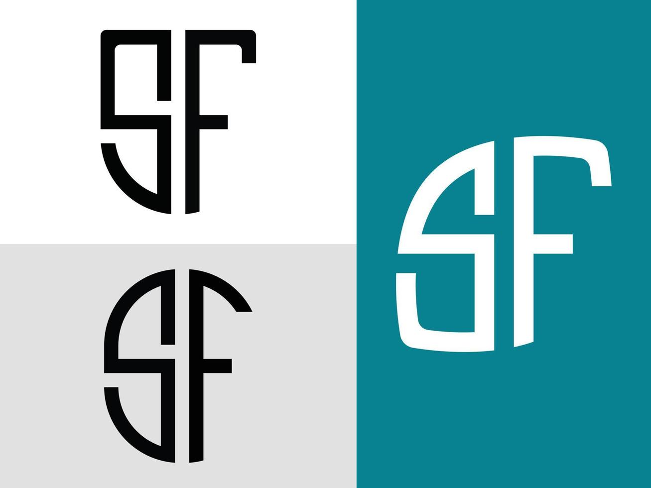 paquete de diseños de logotipos de letras iniciales creativas sf. vector
