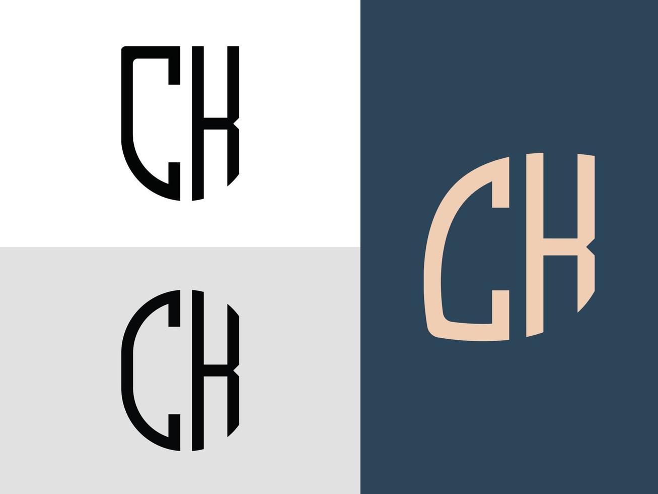 Creative Initial Letters CK Logo Designs Bundle. vector