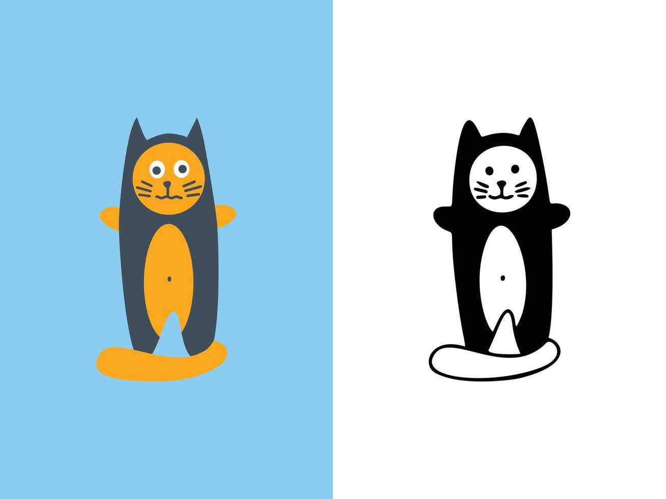 Cute Cats Letter I Logo Designs. vector