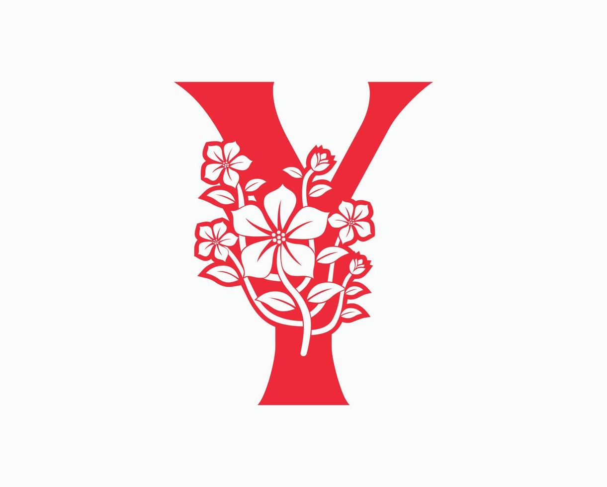 Mona Flower Initial Letters Y Logo Design. vector