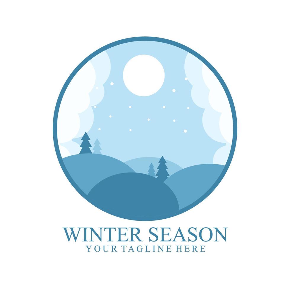 Mountain Logo Vector Design in winter season, Design Templates