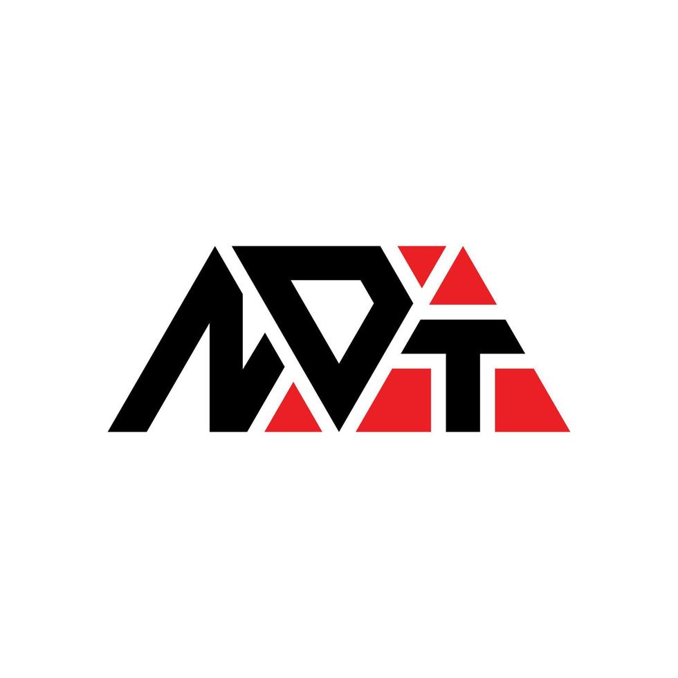 diseño de logotipo de letra triangular ndt con forma de triángulo. monograma de diseño de logotipo de triángulo ndt. plantilla de logotipo de vector de triángulo ndt con color rojo. logotipo triangular ndt logotipo simple, elegante y lujoso. ndt