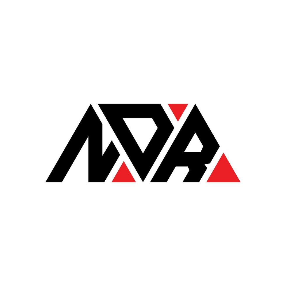 NDR triangle letter logo design with triangle shape. NDR triangle logo design monogram. NDR triangle vector logo template with red color. NDR triangular logo Simple, Elegant, and Luxurious Logo. NDR