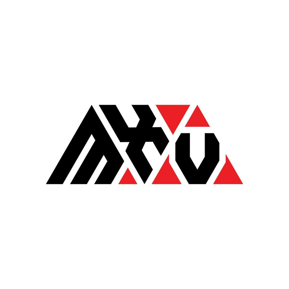 diseño de logotipo de letra triangular mxv con forma de triángulo. monograma de diseño del logotipo del triángulo mxv. plantilla de logotipo de vector de triángulo mxv con color rojo. logotipo triangular mxv logotipo simple, elegante y lujoso. mxv