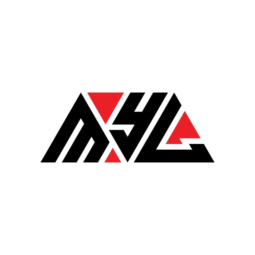 diseño de logotipo de letra de triángulo myl con forma de triángulo. monograma de diseño del logotipo del triángulo myl. plantilla de logotipo de vector de triángulo myl con color rojo. logo triangular myl logo simple, elegante y lujoso. mi yo