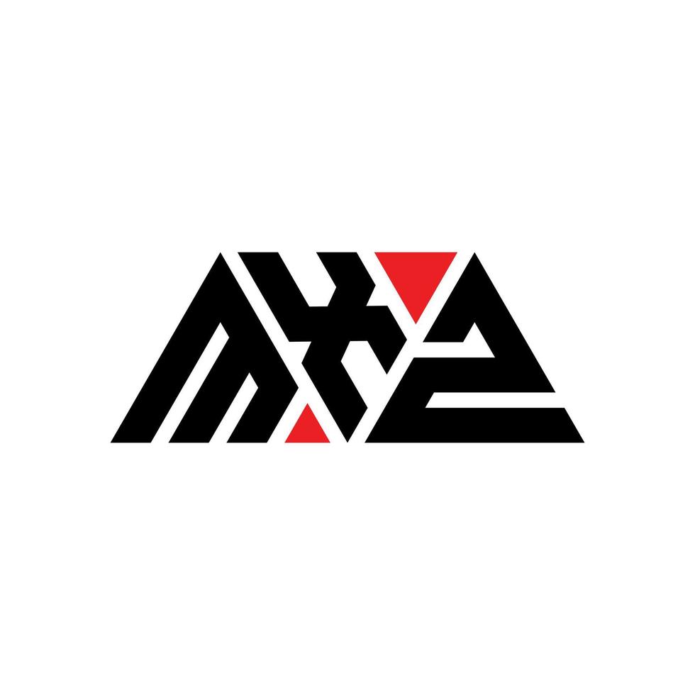 MXZ triangle letter logo design with triangle shape. MXZ triangle logo design monogram. MXZ triangle vector logo template with red color. MXZ triangular logo Simple, Elegant, and Luxurious Logo. MXZ