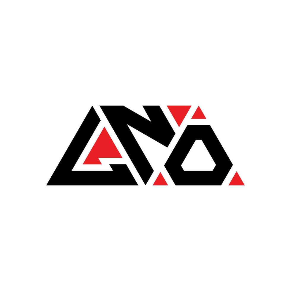 Diseño de logotipo de letra de triángulo lno con forma de triángulo. Monograma de diseño de logotipo de triángulo lno. Plantilla de logotipo de vector de triángulo lno con color rojo. lno logotipo triangular logotipo simple, elegante y lujoso. no