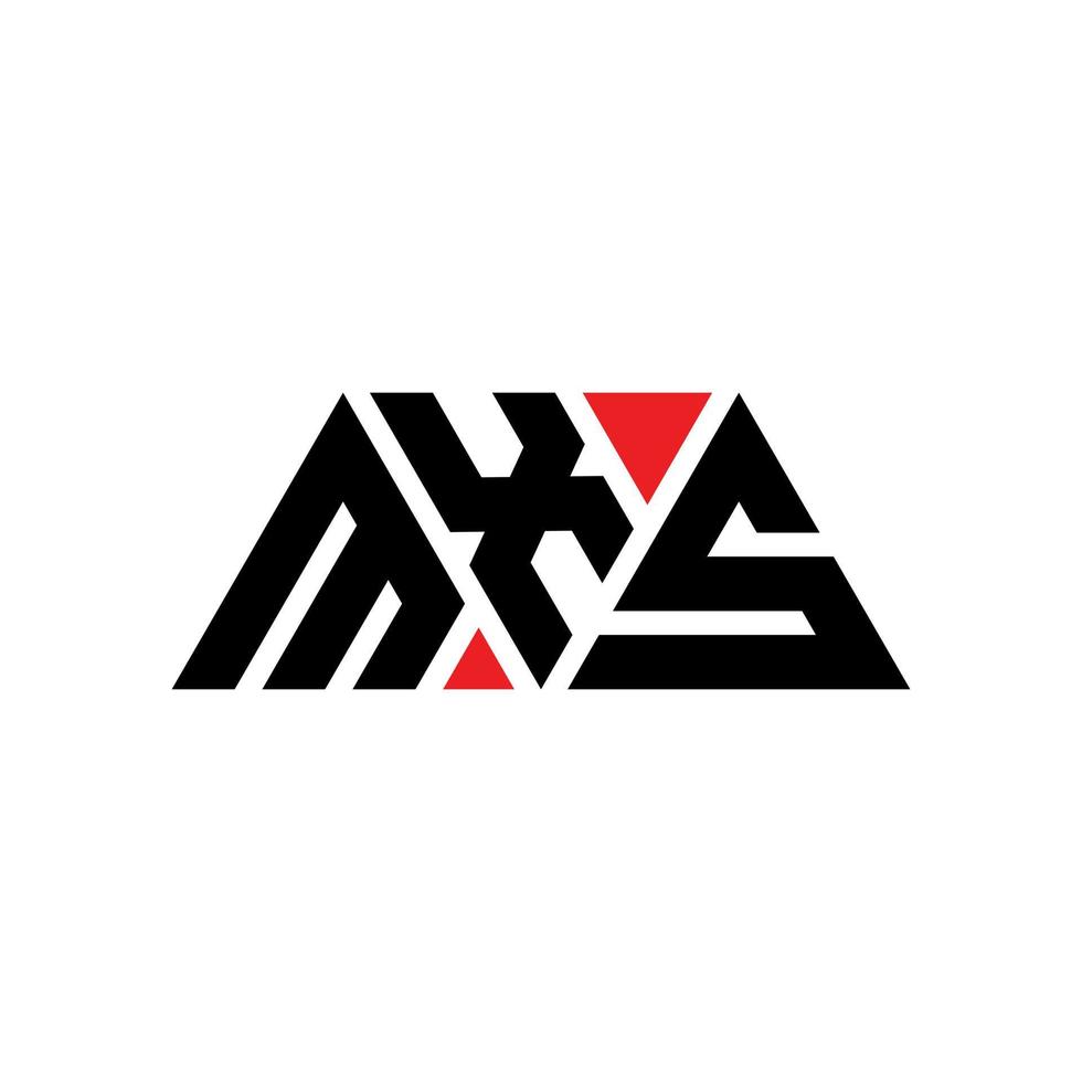 diseño de logotipo de letra triangular mxs con forma de triángulo. monograma de diseño del logotipo del triángulo mxs. plantilla de logotipo de vector de triángulo mxs con color rojo. logotipo triangular mxs logotipo simple, elegante y lujoso. mxs