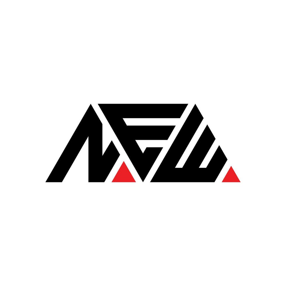NEW triangle letter logo design with triangle shape. NEW triangle logo design monogram. NEW triangle vector logo template with red color. NEW triangular logo Simple, Elegant, and Luxurious Logo. NEW