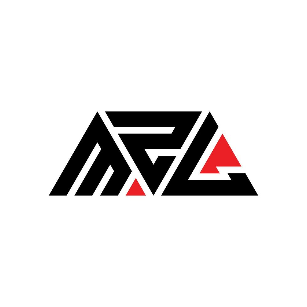 Diseño de logotipo de letra triangular mzl con forma de triángulo. monograma de diseño del logotipo del triángulo mzl. plantilla de logotipo de vector de triángulo mzl con color rojo. logotipo triangular mzl logotipo simple, elegante y lujoso. mzl