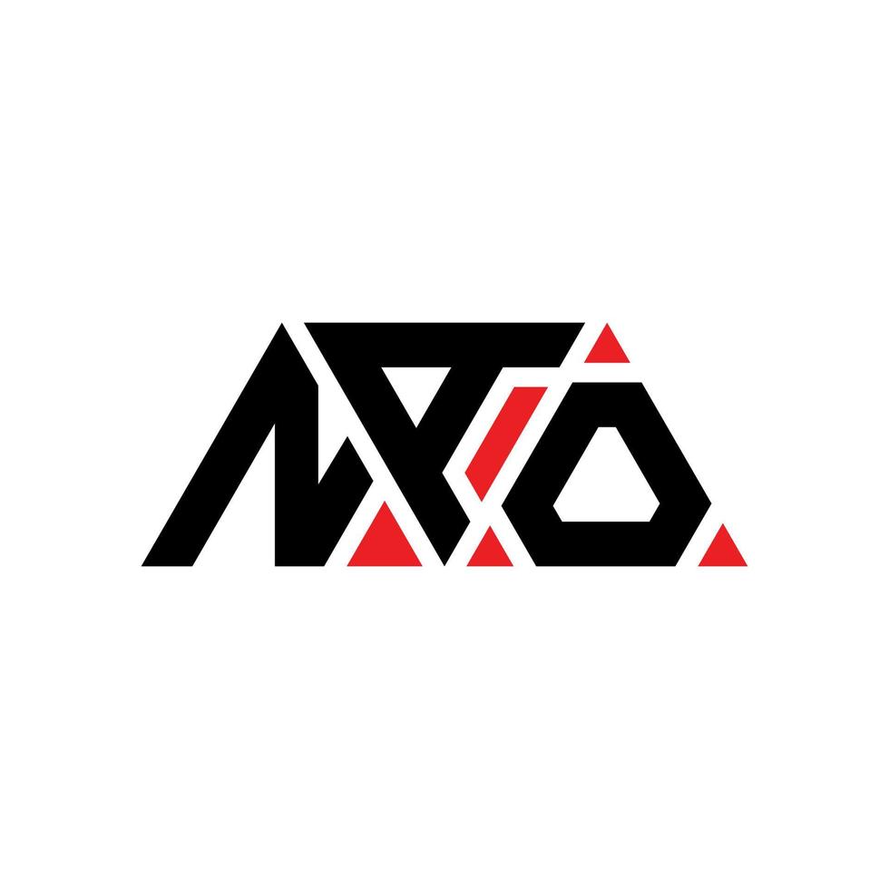 NAO triangle letter logo design with triangle shape. NAO triangle logo design monogram. NAO triangle vector logo template with red color. NAO triangular logo Simple, Elegant, and Luxurious Logo. NAO