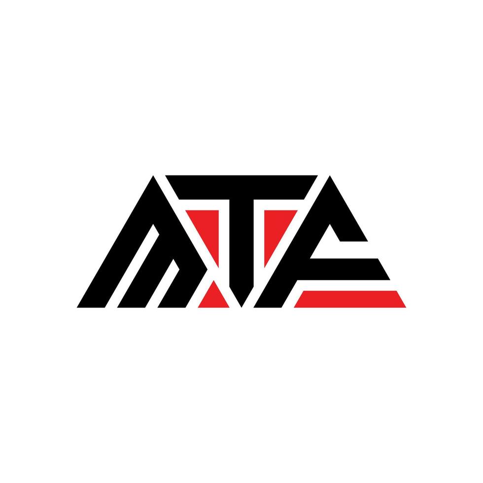 Diseño de logotipo de letra triangular mtf con forma de triángulo. monograma de diseño de logotipo de triángulo mtf. plantilla de logotipo de vector de triángulo mtf con color rojo. logotipo triangular mtf logotipo simple, elegante y lujoso. mtf