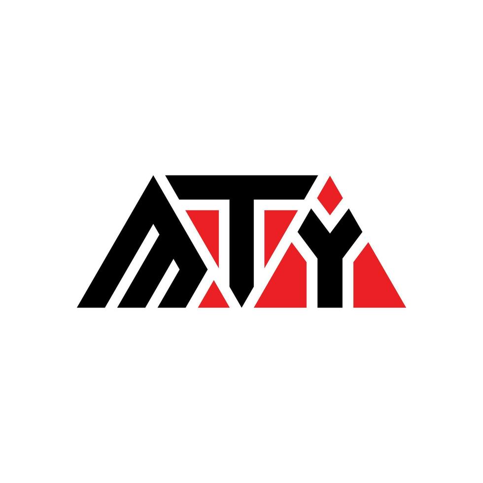 MTY triangle letter logo design with triangle shape. MTY triangle logo design monogram. MTY triangle vector logo template with red color. MTY triangular logo Simple, Elegant, and Luxurious Logo. MTY