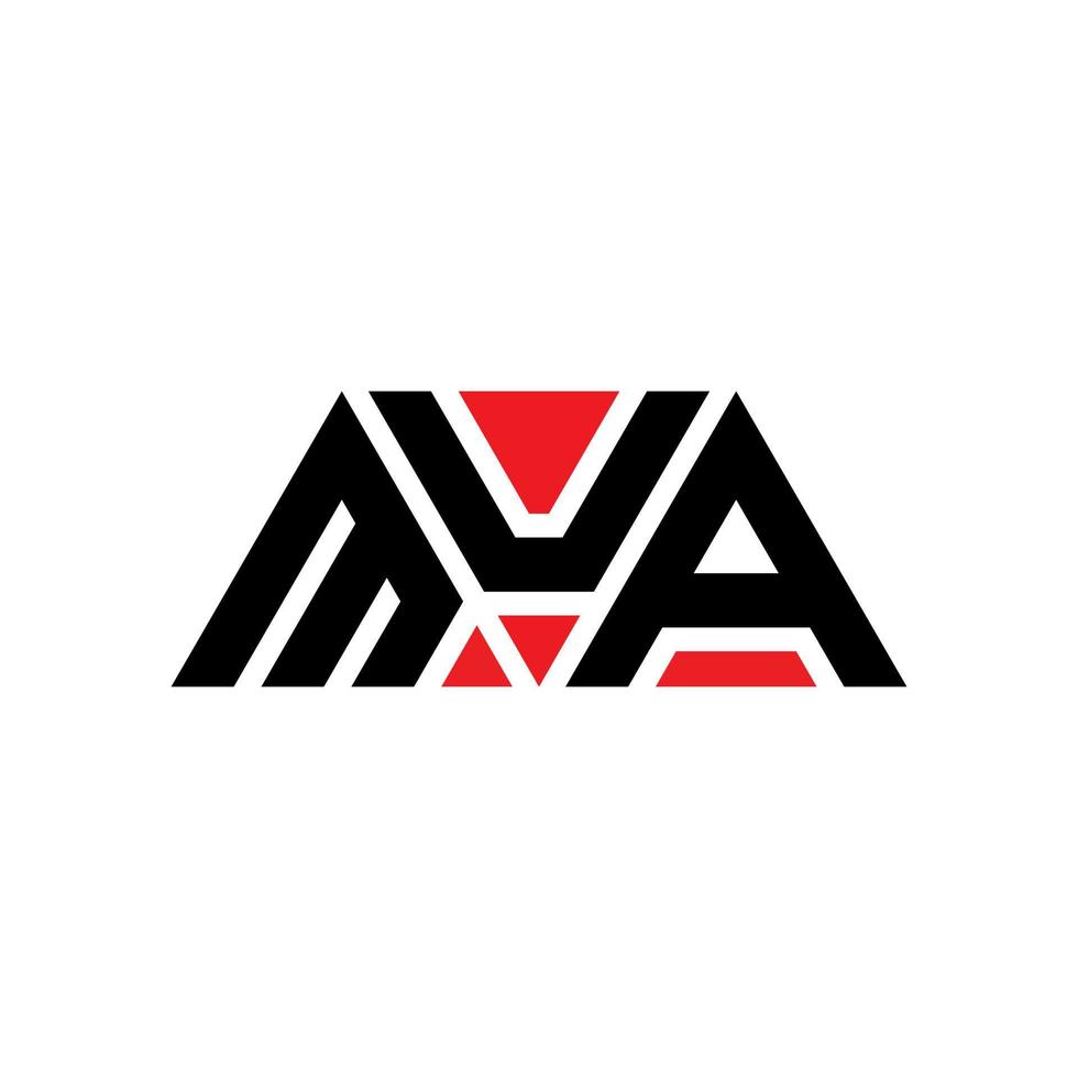 diseño de logotipo de letra de triángulo mua con forma de triángulo. monograma de diseño de logotipo de triángulo mua. plantilla de logotipo de vector de triángulo mua con color rojo. logotipo triangular mua logotipo simple, elegante y lujoso. Muá