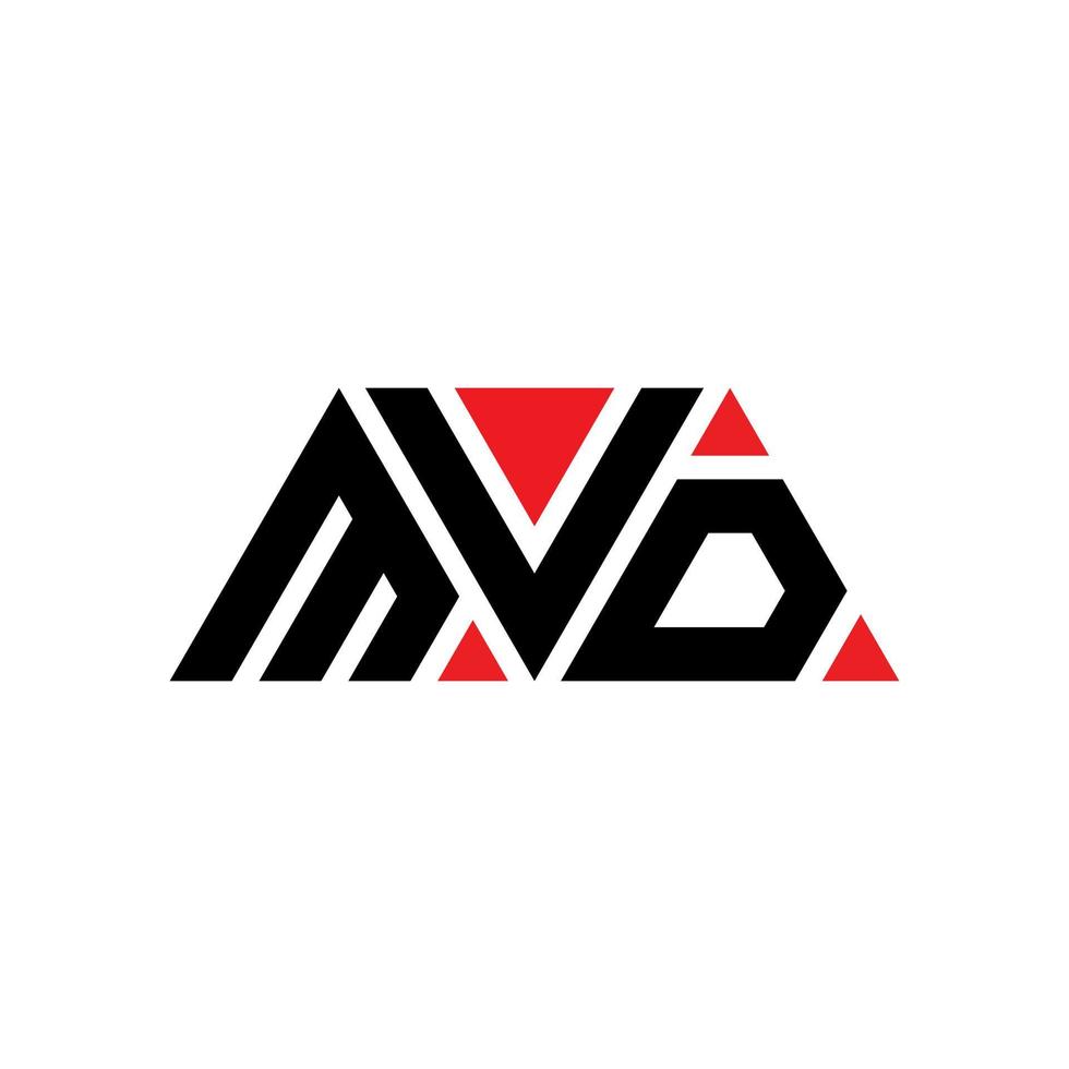 Diseño de logotipo de letra triangular mvd con forma de triángulo. monograma de diseño de logotipo de triángulo mvd. plantilla de logotipo de vector de triángulo mvd con color rojo. logotipo triangular mvd logotipo simple, elegante y lujoso. mvd