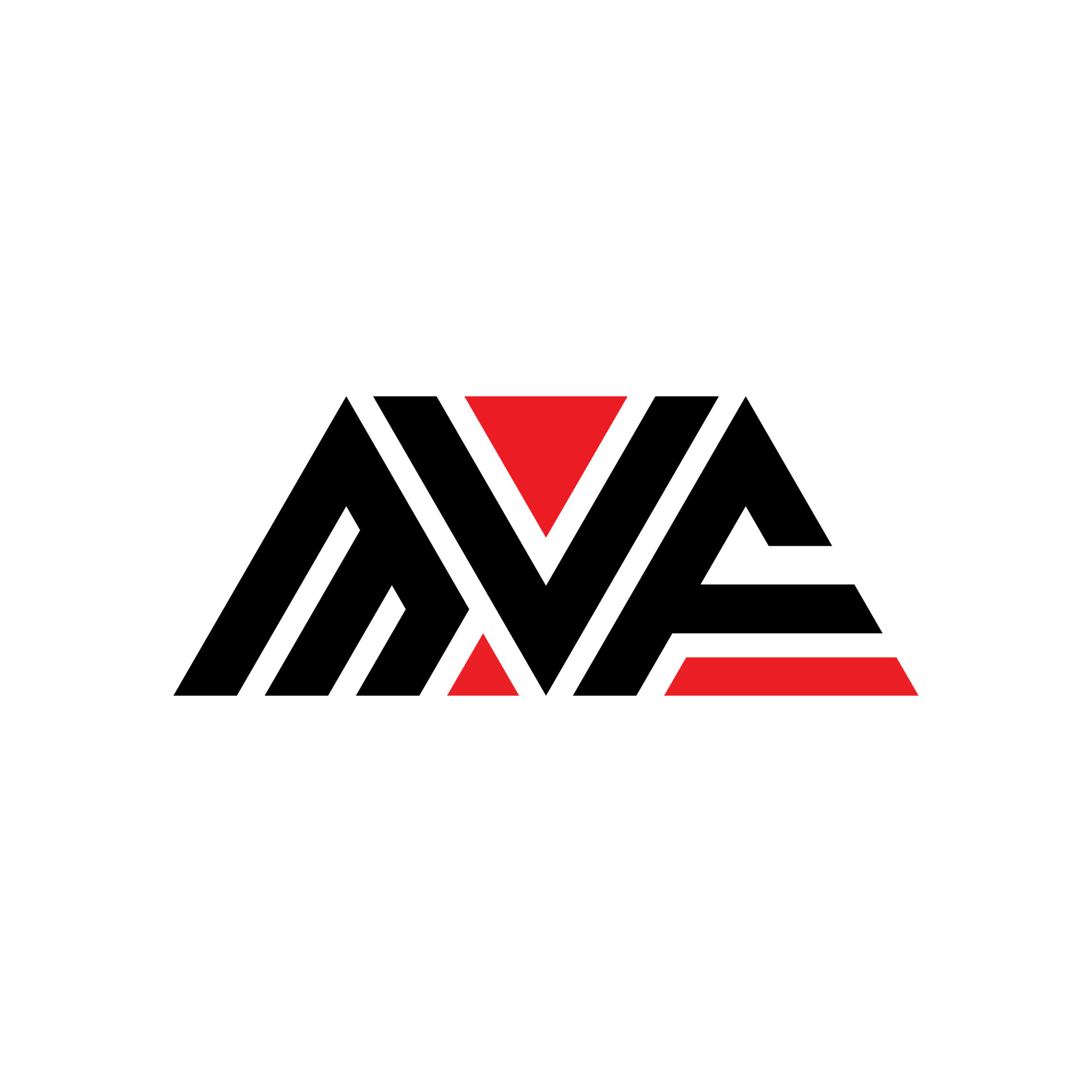 Diseño de logotipo de letra triangular mvf con forma de triángulo