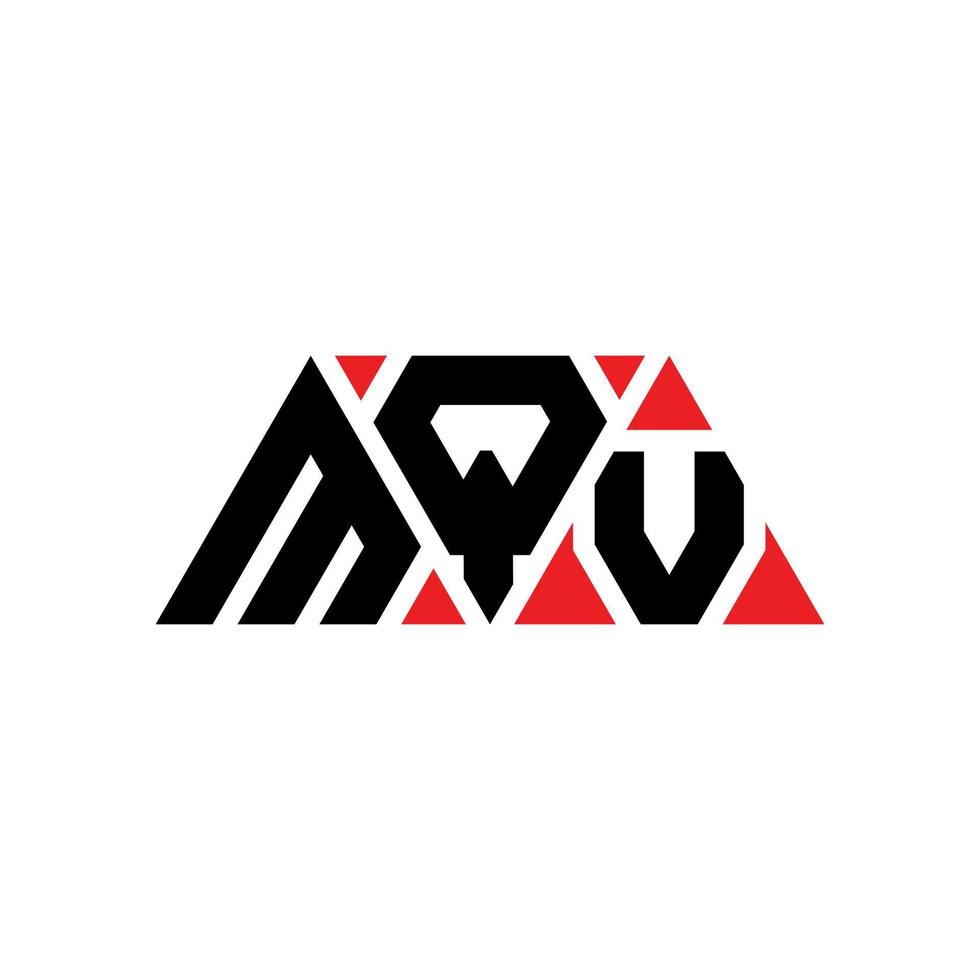 diseño de logotipo de letra triangular mqv con forma de triángulo. monograma de diseño de logotipo de triángulo mqv. plantilla de logotipo de vector de triángulo mqv con color rojo. logotipo triangular mqv logotipo simple, elegante y lujoso. mqv