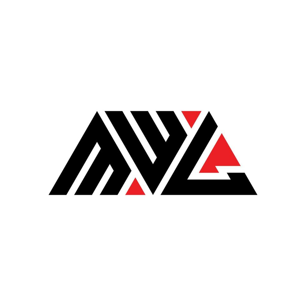 diseño de logotipo de letra triangular mwl con forma de triángulo. monograma de diseño de logotipo de triángulo mwl. plantilla de logotipo de vector de triángulo mwl con color rojo. logotipo triangular mwl logotipo simple, elegante y lujoso. mwl