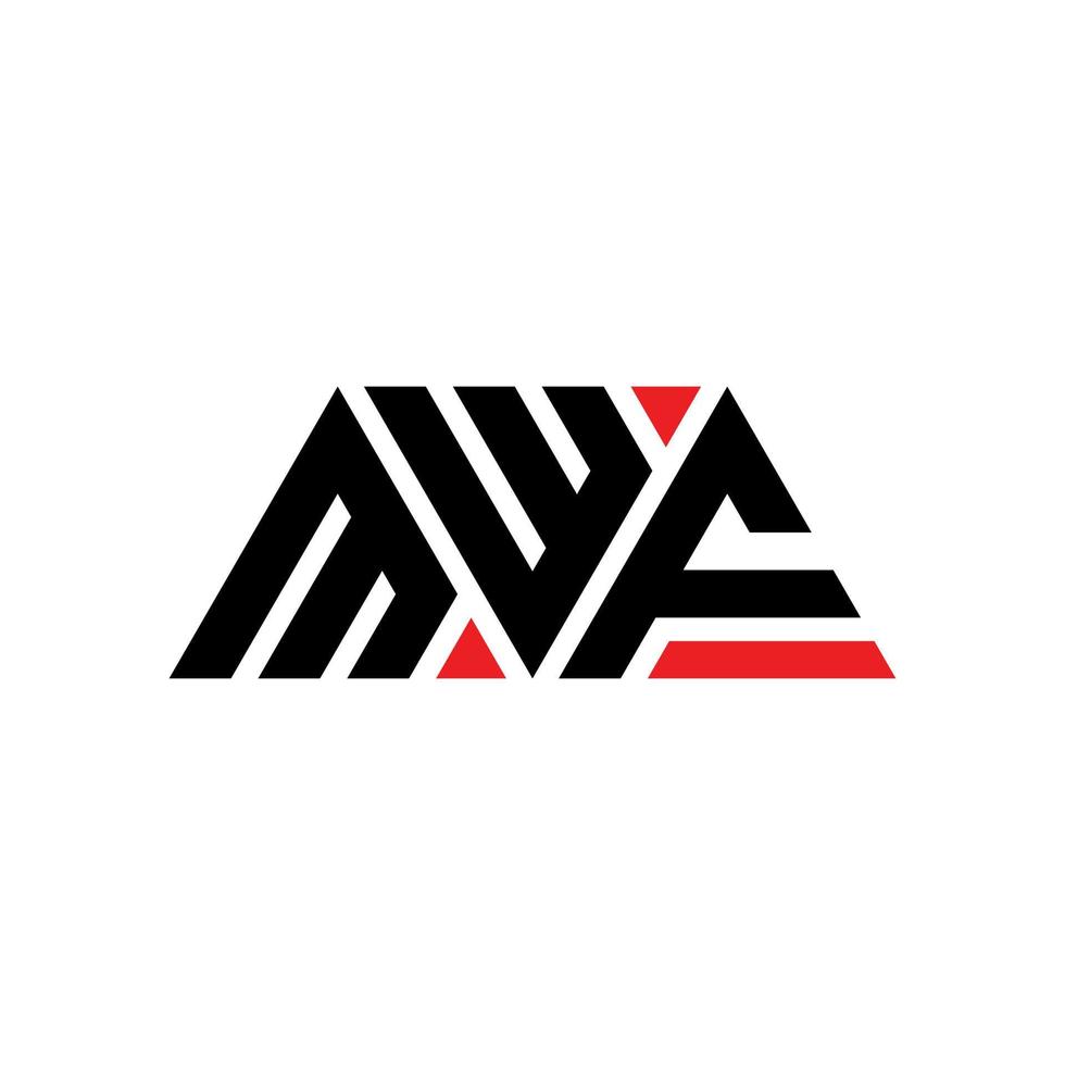 Diseño de logotipo de letra triangular mwf con forma de triángulo. monograma de diseño de logotipo de triángulo mwf. plantilla de logotipo de vector de triángulo mwf con color rojo. logotipo triangular mwf logotipo simple, elegante y lujoso. mwf