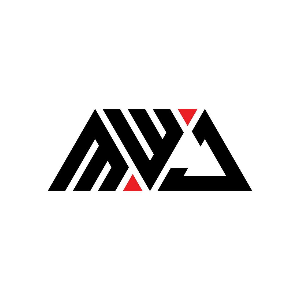 mwj diseño de logotipo de letra triangular con forma de triángulo. monograma de diseño de logotipo de triángulo mwj. plantilla de logotipo de vector de triángulo mwj con color rojo. logotipo triangular mwj logotipo simple, elegante y lujoso. mwj
