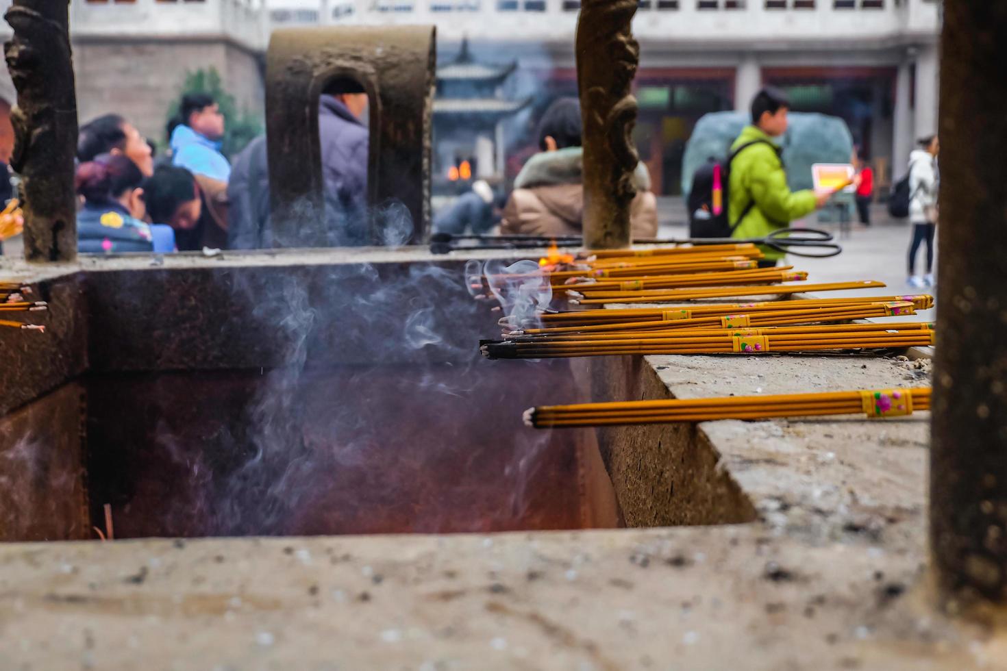 Burning Joss stick or incense in jian an temple photo