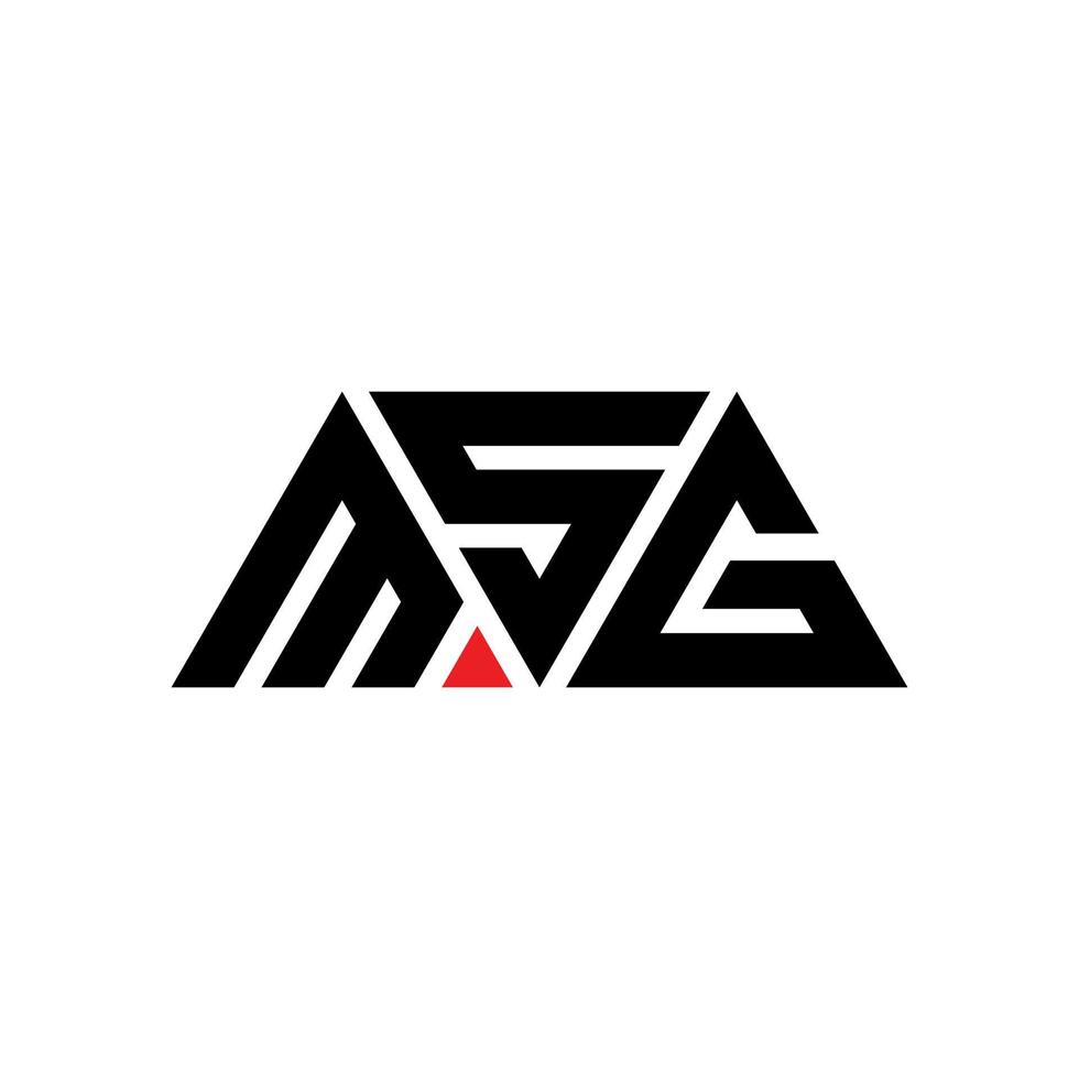 diseño de logotipo de letra triangular msg con forma de triángulo. monograma de diseño de logotipo de triángulo msg. plantilla de logotipo de vector de triángulo msg con color rojo. logo triangular msg logo simple, elegante y lujoso. mensaje