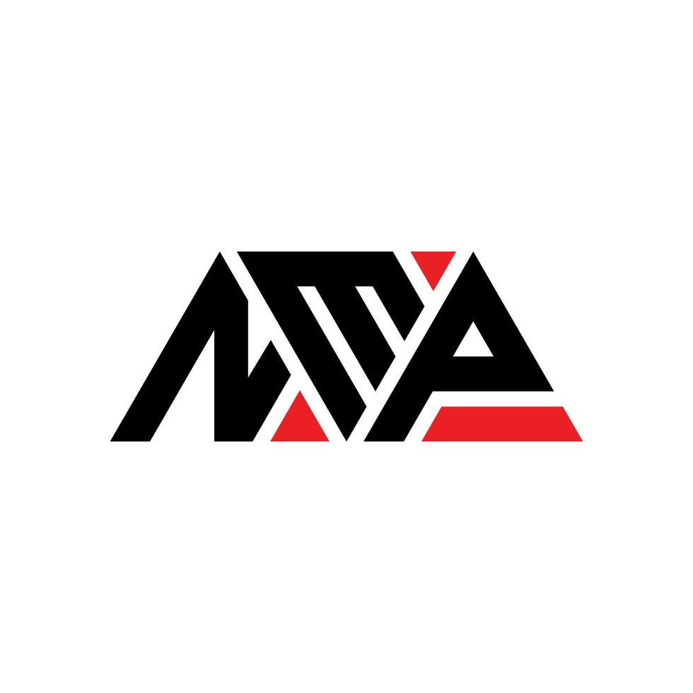 NMP triangle letter logo design with triangle shape. NMP triangle logo design monogram. NMP triangle vector logo template with red color. NMP triangular logo Simple, Elegant, and Luxurious Logo. NMP