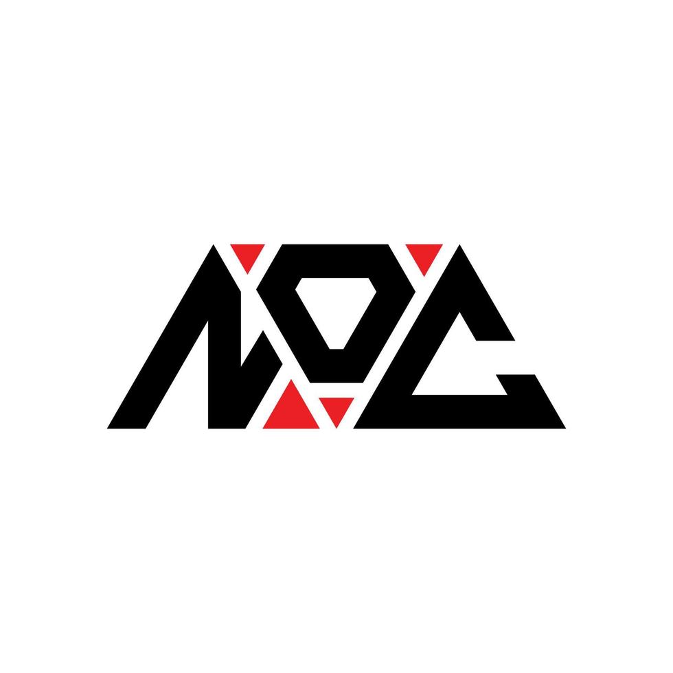 diseño de logotipo de letra triangular noc con forma de triángulo. monograma de diseño de logotipo de triángulo noc. plantilla de logotipo de vector de triángulo noc con color rojo. logotipo triangular noc logotipo simple, elegante y lujoso. noc