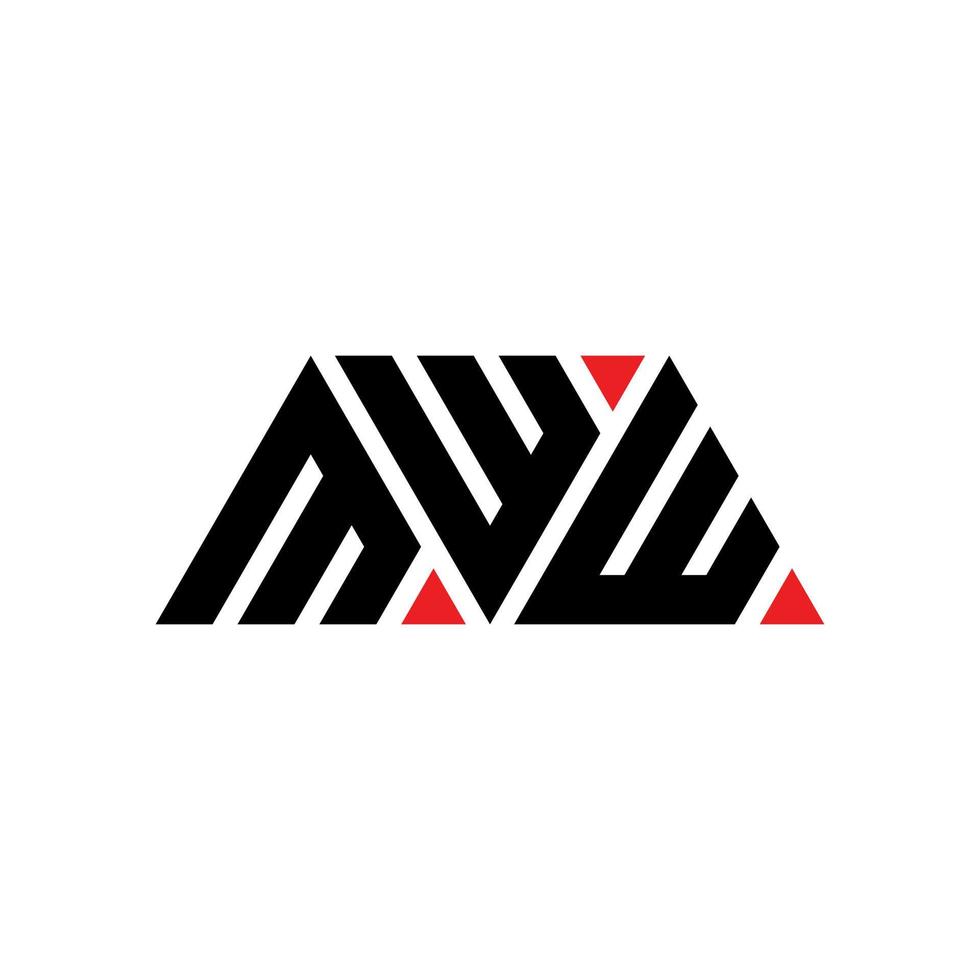 MWW triangle letter logo design with triangle shape. MWW triangle logo design monogram. MWW triangle vector logo template with red color. MWW triangular logo Simple, Elegant, and Luxurious Logo. MWW