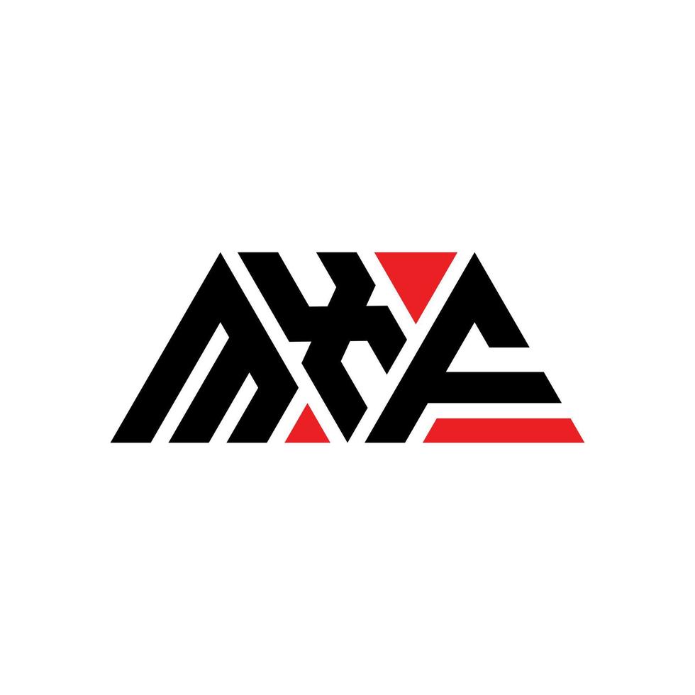 diseño de logotipo de letra triangular mxf con forma de triángulo. monograma de diseño de logotipo de triángulo mxf. plantilla de logotipo de vector de triángulo mxf con color rojo. logotipo triangular mxf logotipo simple, elegante y lujoso. MXF