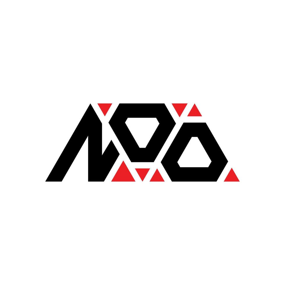 diseño de logotipo de letra triangular noo con forma de triángulo. monograma de diseño del logotipo del triángulo noo. plantilla de logotipo de vector de triángulo noo con color rojo. logotipo triangular noo logotipo simple, elegante y lujoso. nooo