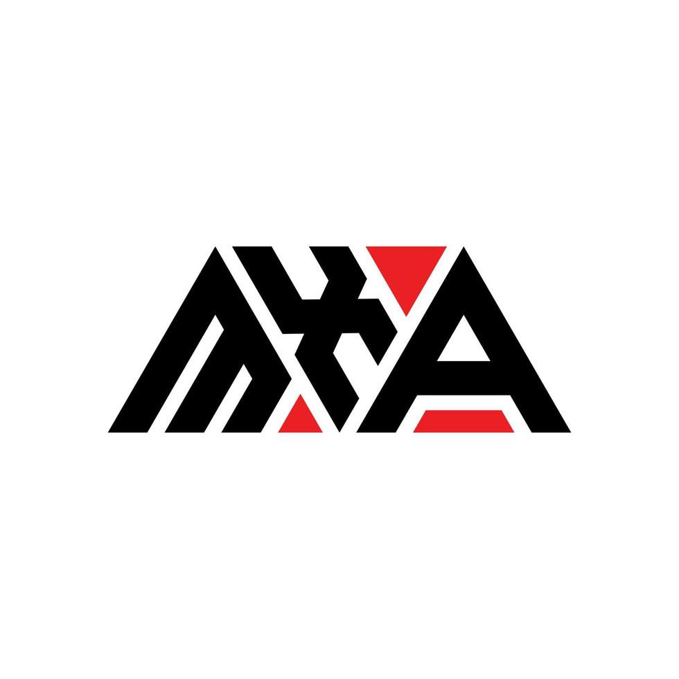 diseño de logotipo de letra triangular mxa con forma de triángulo. monograma de diseño de logotipo de triángulo mxa. plantilla de logotipo de vector de triángulo mxa con color rojo. logotipo triangular mxa logotipo simple, elegante y lujoso. mxa