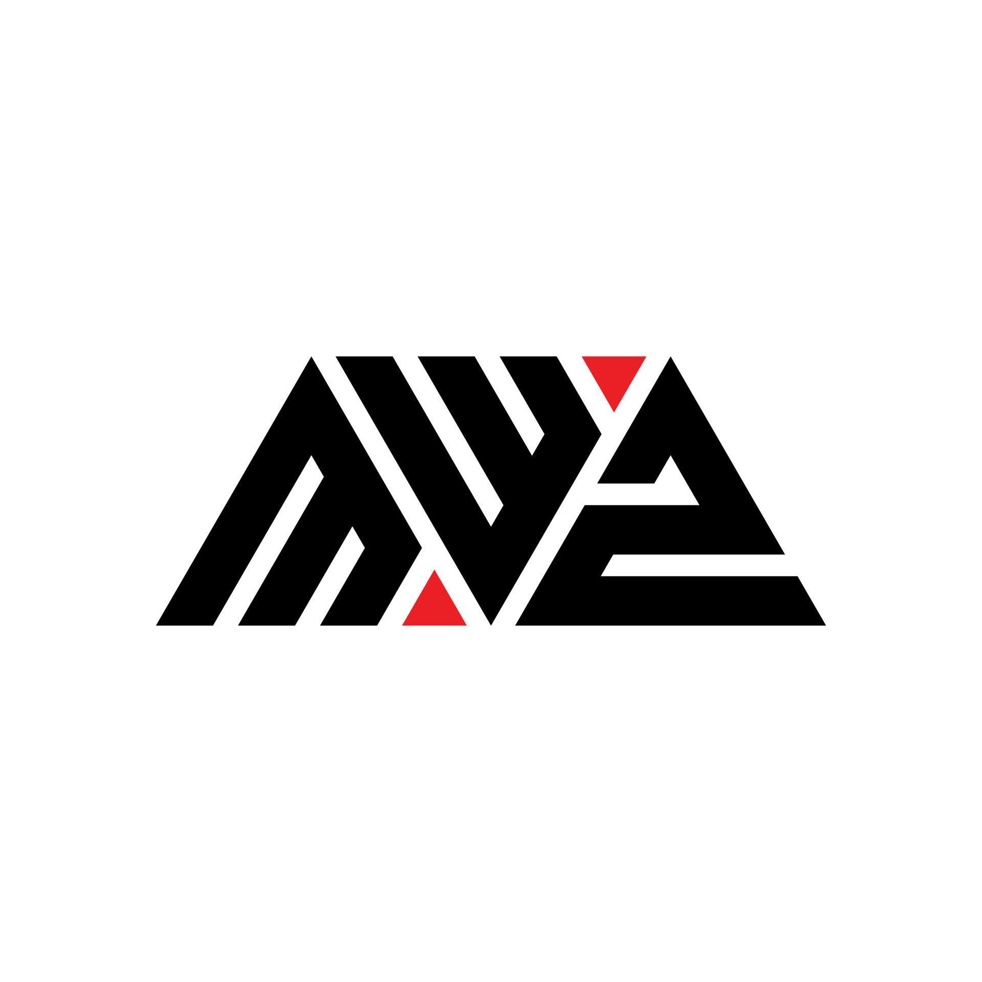MWZ triangle letter logo design with triangle shape. MWZ triangle logo